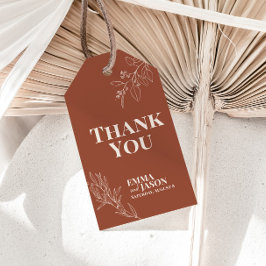 Terracotta Boho Floral Wedding Gift Labels Cadeaulabel