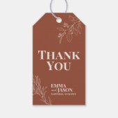 Terracotta Boho Floral Wedding Gift Labels Cadeaulabel (Voorkant)