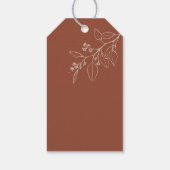 Terracotta Boho Floral Wedding Gift Labels Cadeaulabel (Achterkant)