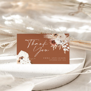 Terracotta Boho Floral Wedding Hartelijk dank Bedankkaart