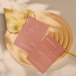Terracotta Boho floral Wedding Insert-kaart Kaart