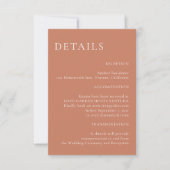 Terracotta Boho floral Wedding Insert-kaart Kaart (Voorkant)