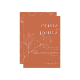 Terracotta Boho floral Wedding Invitation