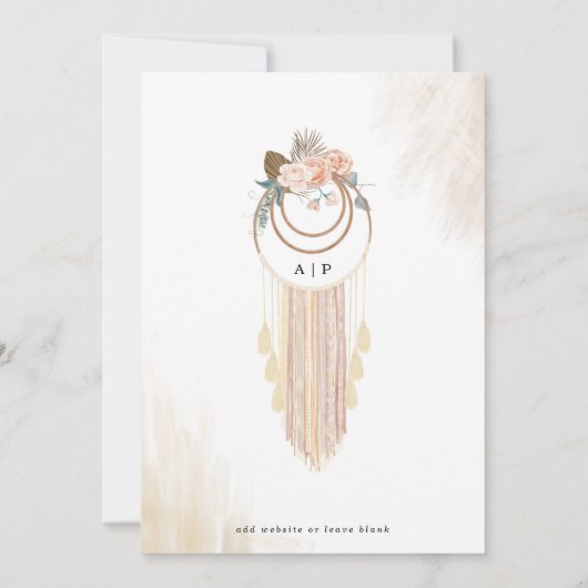 Terracotta Boho Floral Wedding Invitation Kaart (Achterkant)