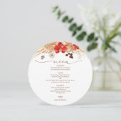Terracotta Boho Floral Wedding Menu Kaart (Staand voorkant)