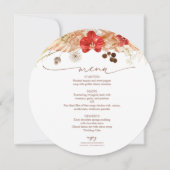 Terracotta Boho Floral Wedding Menu Kaart (Voorkant)