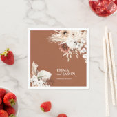 Terracotta Boho Floral Wedding Napkins Servet (Insitu)