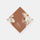 Terracotta Boho Floral Wedding Napkins Servet (Hoek)