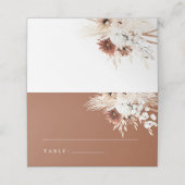 Terracotta Boho Floral Wedding Place Cards Plaatskaartje (Buitenkant ongevouwen)