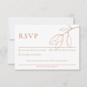 Terracotta Boho floral Wedding RSVP-kaart Kaart (Voorkant)