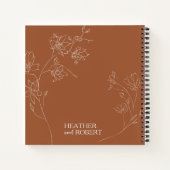 Terracotta Boho Floral Wedding Spiral Guest Book Notitieboek (Achterkant)