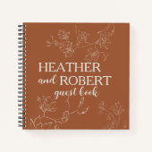 Terracotta Boho Floral Wedding Spiral Guest Book Notitieboek (Voorkant)