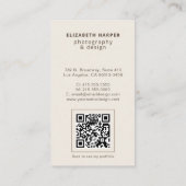 Terracotta Boho Foto QR Code Modern Minimalistisch Visitekaartje (Achterkant)