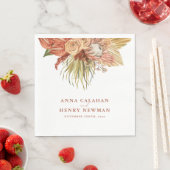 Terracotta Boho Gedroogde Bloemen Pampas Grass Bru Servet (Insitu)