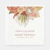 Terracotta Boho Gedroogde Bloemen Pampas Grass Bru Servet (Voorkant)