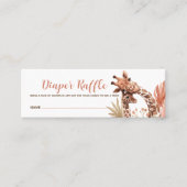 Terracotta Boho Giraffe Luierspelkaart Mini Visitekaartje (Voorkant)