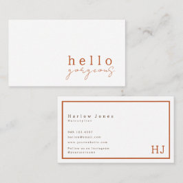 Terracotta Boho Hallo geweldige Beauty Minimalist Visitekaartje