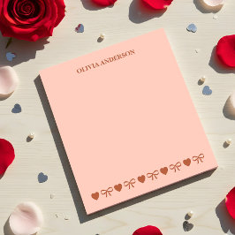 Terracotta Boho Harten & Strikken Valentijnsdag Notitieblok