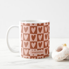 Terracotta Boho Hartjes Valentijnscadeau Koffiemok