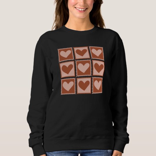 Terracotta Boho Hartjes Valentijnsdag Cadeau Trui (Voorkant)