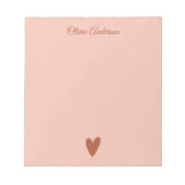 Terracotta Boho Heart  Valentines Day Personalized Notitieblok (Voorkant)