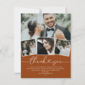 Terracotta Boho Heart Weddenschap Foto bedankt (Voorkant)