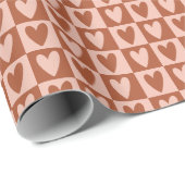 Terracotta Boho Hearts Valentine Gift Cadeaupapier (Rol Hoek)