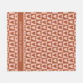 Terracotta Boho Hearts Valentine Gift Fleece Deken (Voorkant (Horizontaal))