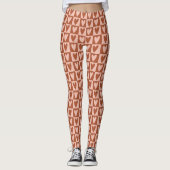 Terracotta Boho Hearts Valentine Gift Leggings (Voorkant)