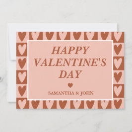 Terracotta Boho Hearts Valentine’s Gift Feestdagenkaart