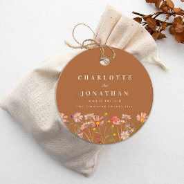 Terracotta Boho Herfst Bloemen bruiloft Dank u Bedankjes Labels