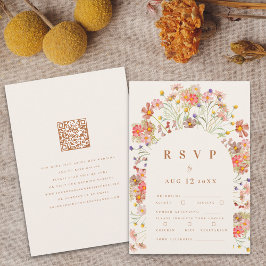 Terracotta Boho Herfst Bloemige Maaltijd Opties RSVP Kaartje