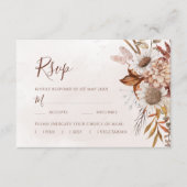 Terracotta Boho Herfst Bloemstuk Eetopties Bruilof RSVP Kaartje (Voorkant)