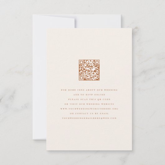 Terracotta Boho Herfst Bloemstuk Eetopties RSVP Kaartje (Achterkant)