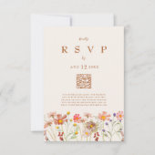 Terracotta Boho Herfst Bloemstuk Eetopties RSVP Kaartje (Voorkant)