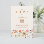 Terracotta Boho Herfst Bloemstuk Eetopties RSVP Kaartje (Staand voorkant)