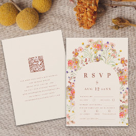 Terracotta Boho Herfst Floral Maaltijden RSVP Kaartje