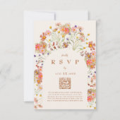 Terracotta Boho Herfst Floral Maaltijden RSVP Kaartje (Voorkant)