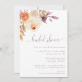 Terracotta Boho Herfst Floral Vrijgezellenfeest Kaart (Voorkant)