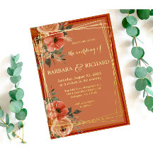 Terracotta Boho Herfst Floral Waterverf