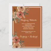 Terracotta Boho Herfst Floral Waterverf Kaart (Achterkant)