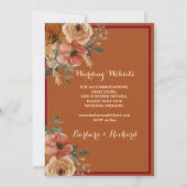 Terracotta Boho Herfst Floral Waterverf Kaart (Achterkant)