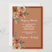 Terracotta Boho Herfst Floral Waterverf Kaart (Achterkant)