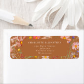 Terracotta Boho Herfst Floral Wedding Etiket (Insitu)