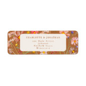 Terracotta Boho Herfst Floral Wedding Etiket (Voorkant)