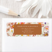 Terracotta Boho Herfst Floral Wedding Etiket (Insitu)