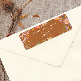 Terracotta Boho Herfst Floral Wedding Etiket