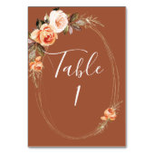 Terracotta Boho Herfst Floral Wedding Kaart (Achterkant)
