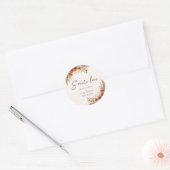 Terracotta Boho Herfst Floral Wedding Smore Favors Ronde Sticker (Envelop)