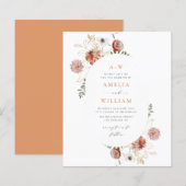 terracotta boho herfst florale uitnodiging (Voorkant / Achterkant)